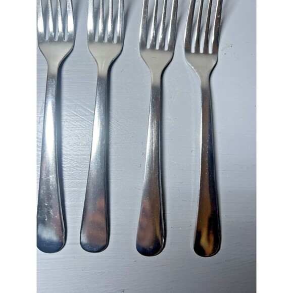 Chrome Stainless Steel Malaysia Flatware Set of 8 Dinner Forks - Picture 5 of 16